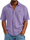 Men's Loose Button Down Short Sleeve Shirt