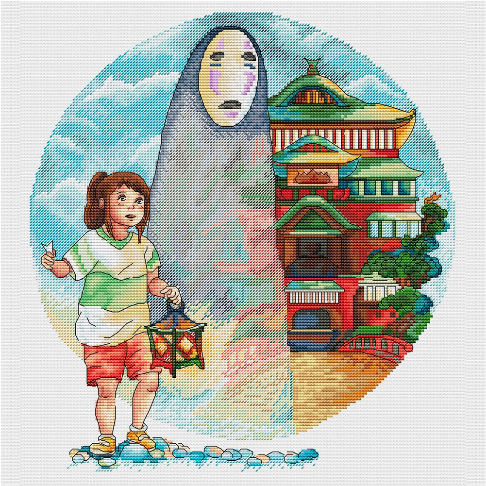 

Cartoon Houses - 14CT Counted Cross Stitch - 36*36CM, 501 Original