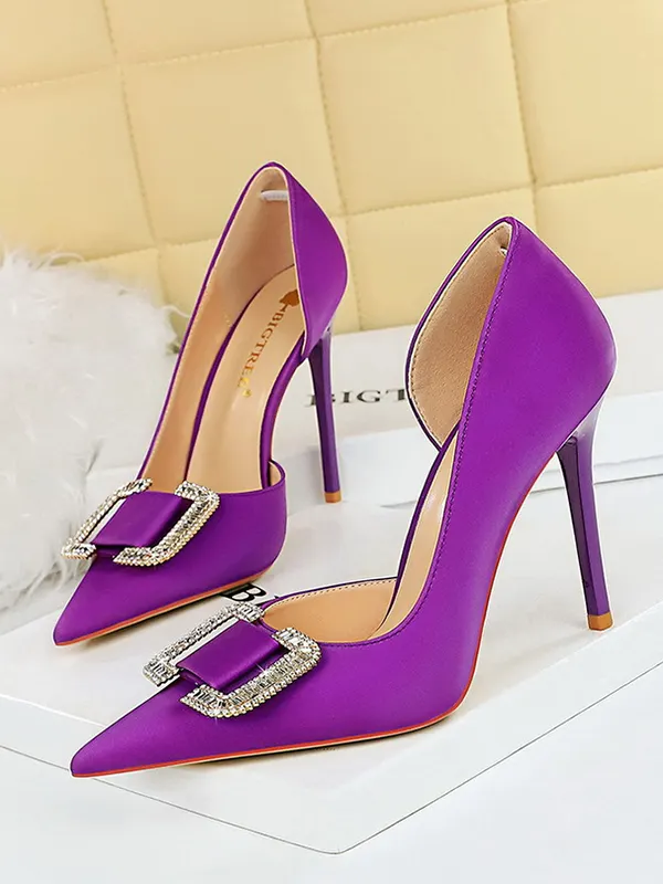 Bowknot Pointed-Toe Shallow Cut Split-Joint Pumps