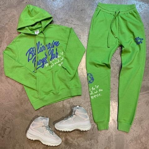 Green Billionaire Boys Club printed casual Hoodie set
