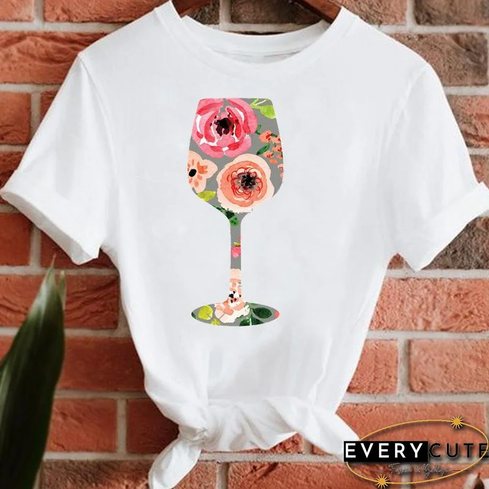 Women Lady Short Sleeve T-Shirts Print Tee Fashion Summer Clothes Female Style New 90S Trend Tshirt Top Graphic T-Shirt