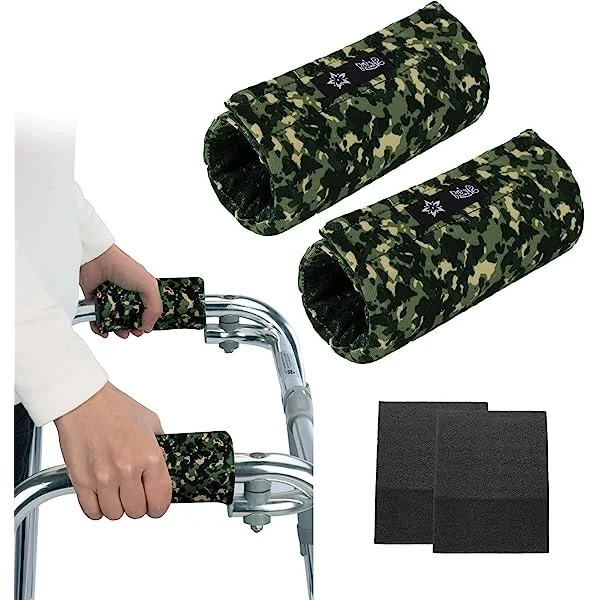 Universal Walker Hand Grip Padded Covers Non-Slip Cushion Foam for Folding Wheelchair Rollator Crutch Handle Pads 2-Pack Stars