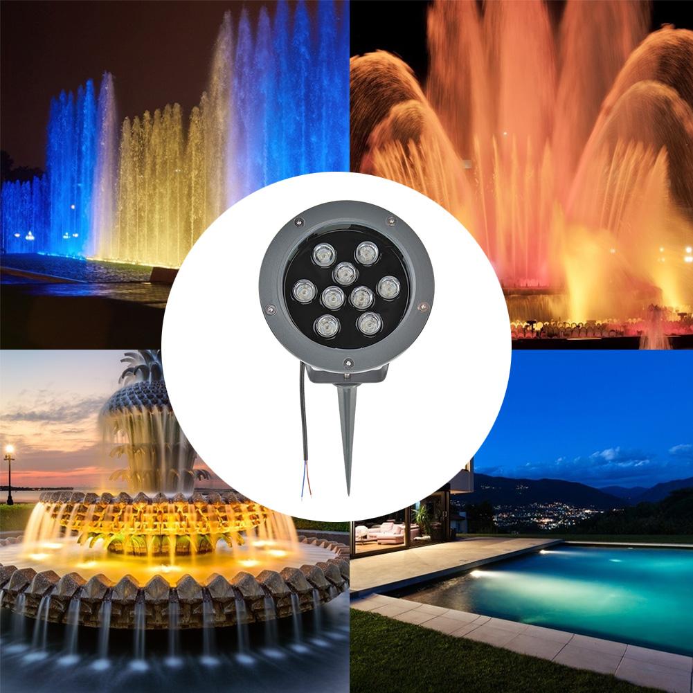 

9W Underwater LED Fountain Spike RGB Waterproof Pool Lawn-Lanscape Lawn Light, 501 Original