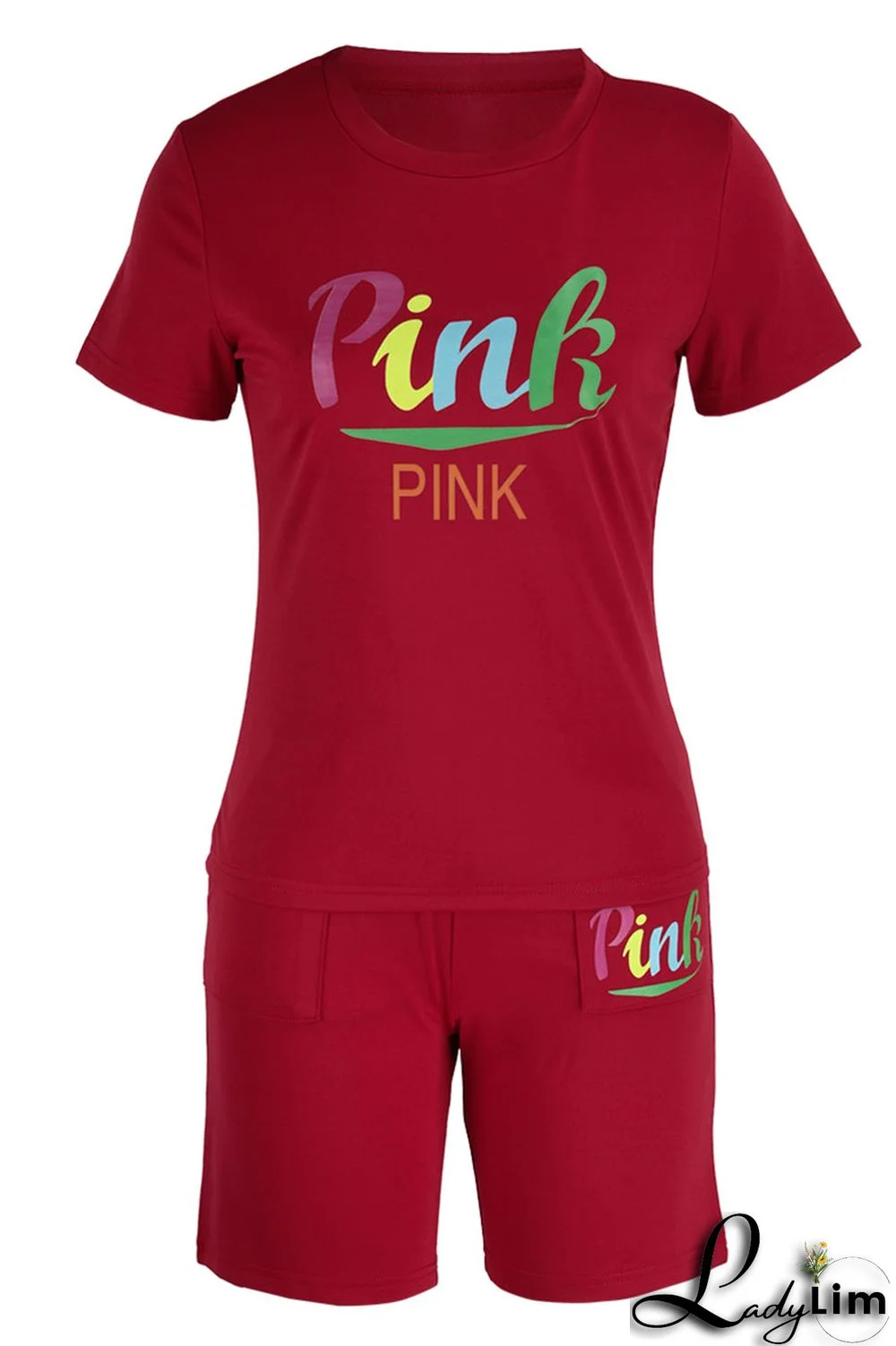 Yellow Casual Print Patchwork O Neck Short Sleeve Two Pieces