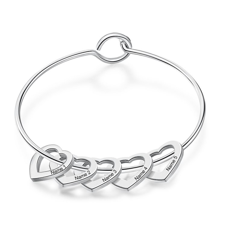 Pulsera “Infinito” 5 nombres personalizados con 5 corazones Accesorio