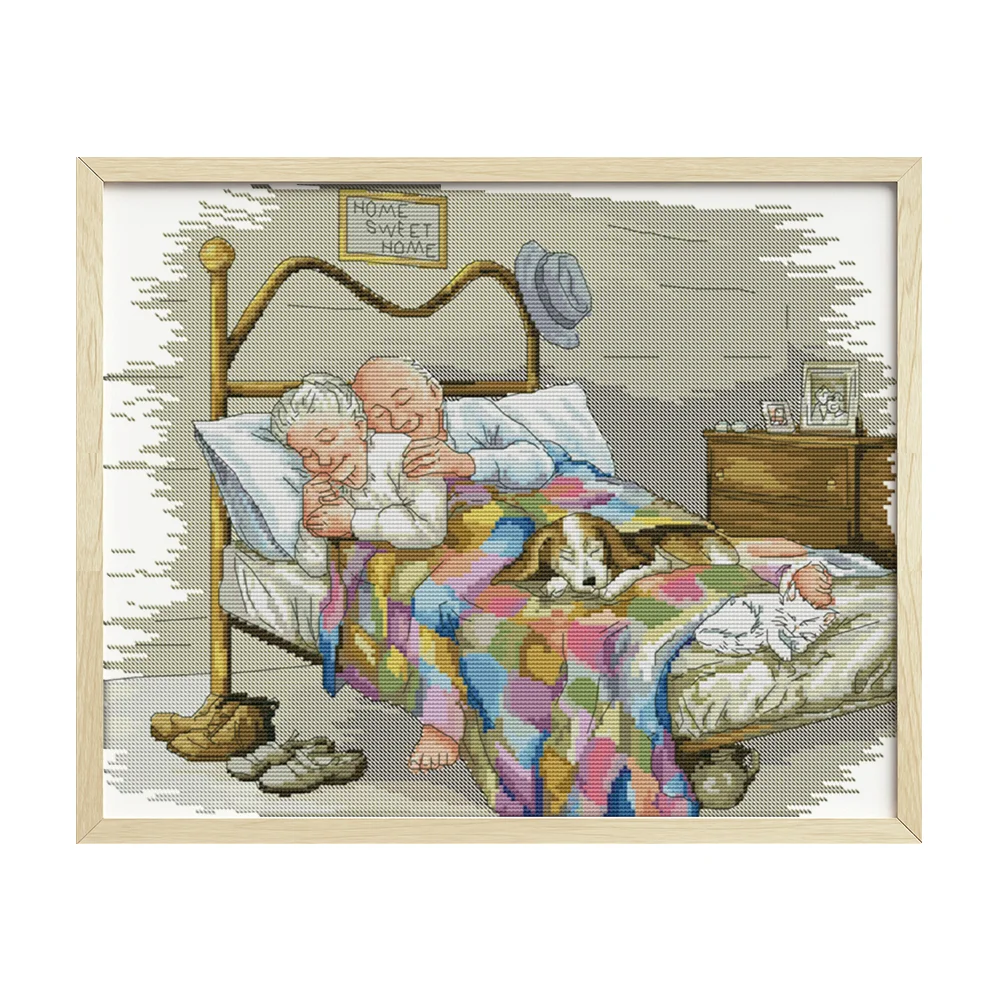 14ct Stamped Cross Stitch - Old Couple(44*36cm)