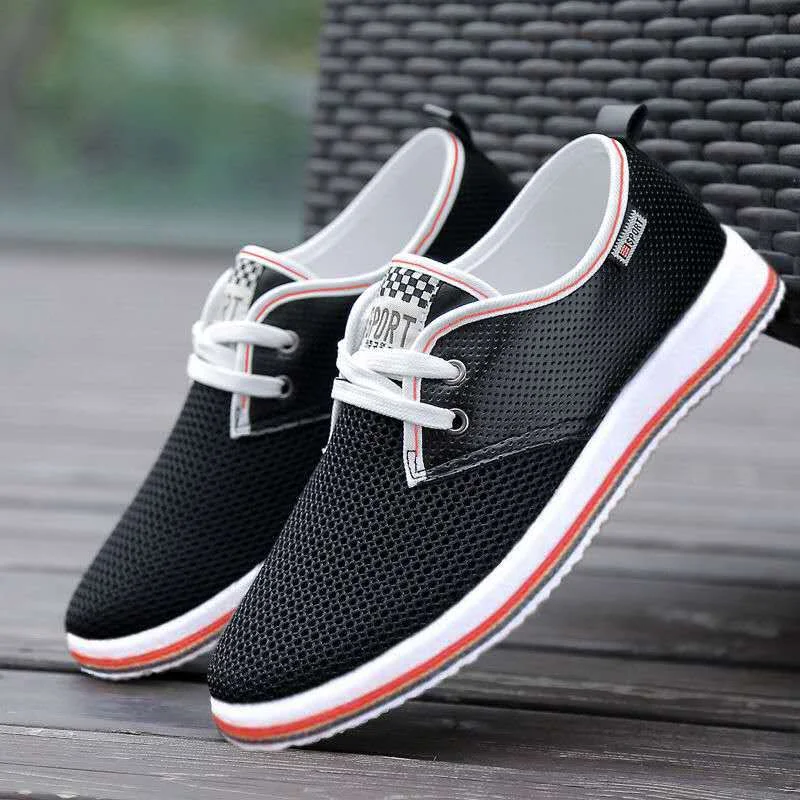 Aonga 2022 Summer Mesh Men Shoes Lightweight Sneakers Men Fashion Casual Walking Shoes Breathable Slip on Mens Loafers Zapatillas Hombre