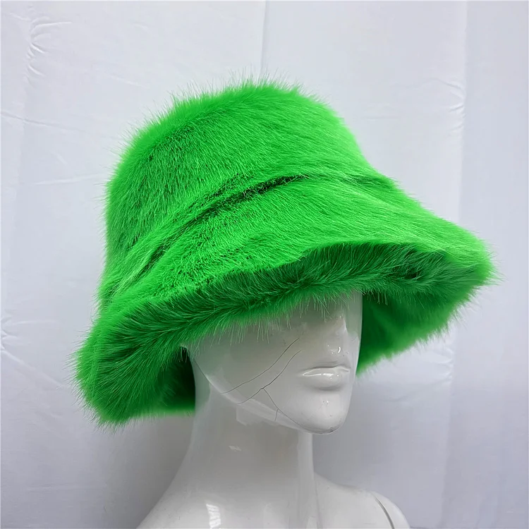 Hot selling high-end colorful fox fur bucket hat