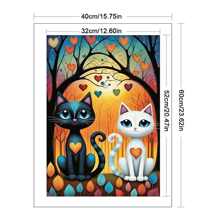 kathan様 Huacan Brand】Cat Girl 11CT Stamped Cross Stitch 45*60CM