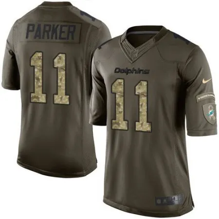 Dolphins #11 DeVante Parker Green Youth Stitched NFL Limited Salute to Service Jersey