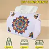 DIY PU Diamond Painting Tissue Box Kit Desktop Tissue Holder with Rhinestone Diamond Desk Decorative Tissue Box for Adults Desktop Storage Organizer (Mandala)