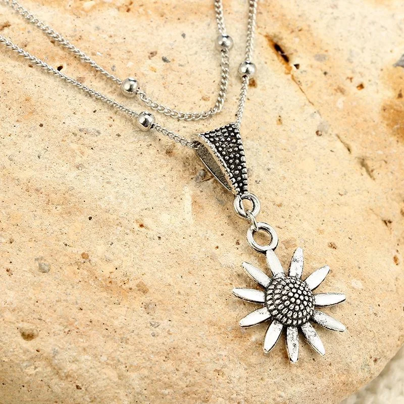 Boho Sunflower Necklace Wholesale Cheap Jewelry