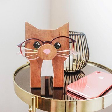 Micky-Handmade Cat Glasses Stand Art Gift