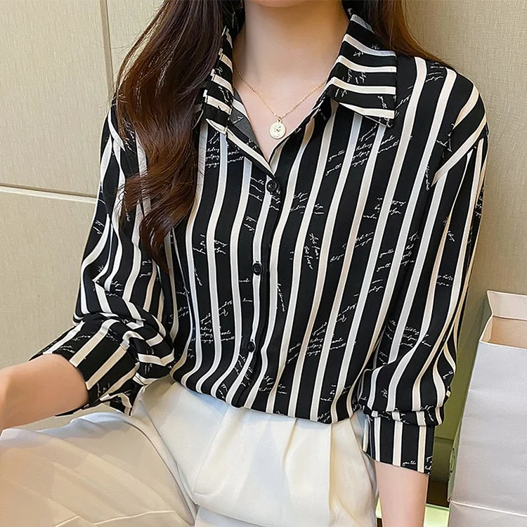 Shift Casual Striped Printed Shirts & Tops QueenFunky