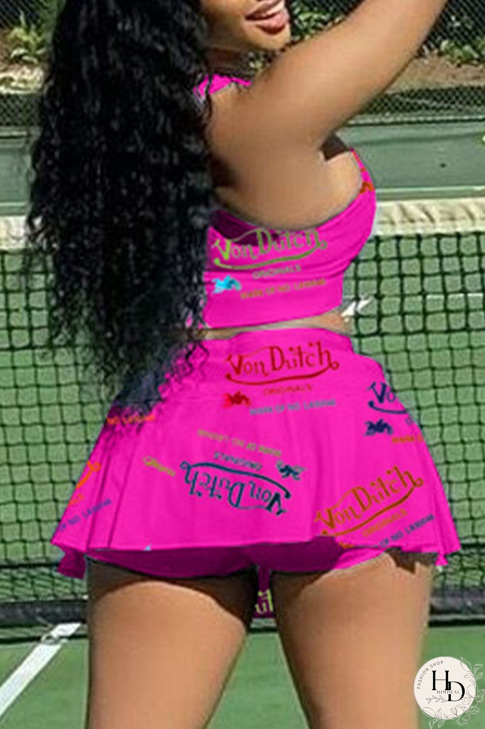 White Casual Letter Print Patchwork U Neck Sleeveless Two Pieces