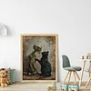 Black Cat And Skull-14CT Stamped Cross Stitch 30*40cm/11.81*15.75in