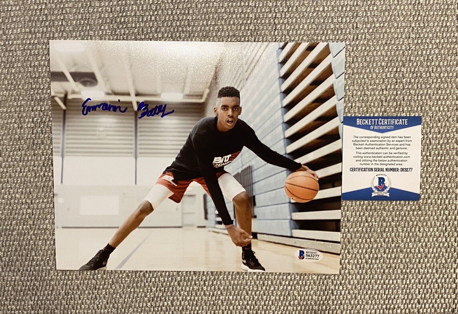 EMONI BATES Signed Autographed 8x10 Photo Poster painting BECKETT COA FULL SIGNATURE Basketball