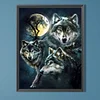 Loup - Rond Diamant Peinture-40*55Cm