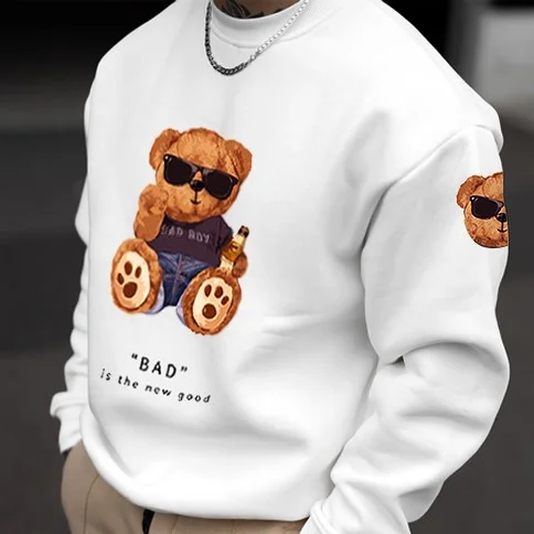 Bad Is The New Good Vintage Teddy Bear Men's Casual Sweatshirt