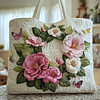 Floral Quited Tote Bag Handbag A Symphony Of Nature's Beauty by Inlyline