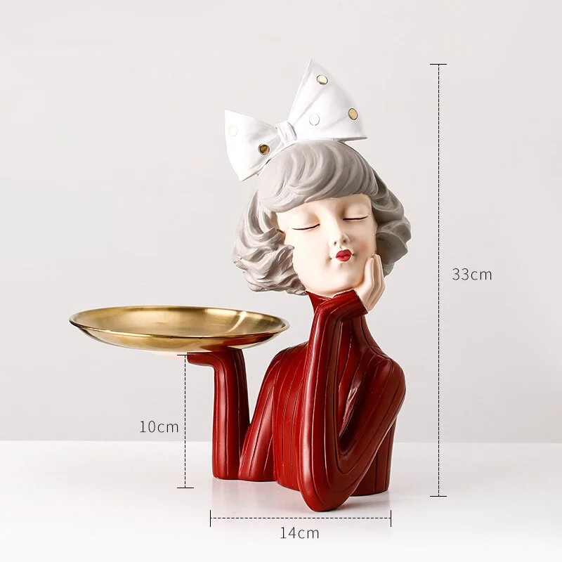 Moden Girl Sculpture Resin Art Statue Fairy Fashion Nordic Home Decoration Tabletop Figurines Gifts Bedroom Decor Accessories