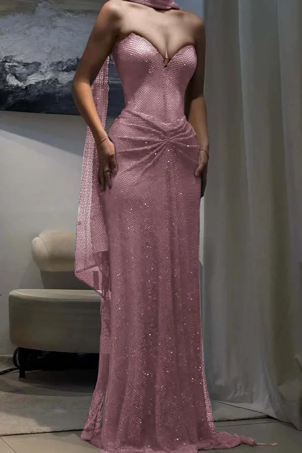 Simple Gradient Blue Sweetheart Strapless A-Line Summer Dresses Prom Dress Evening Dress DP6340