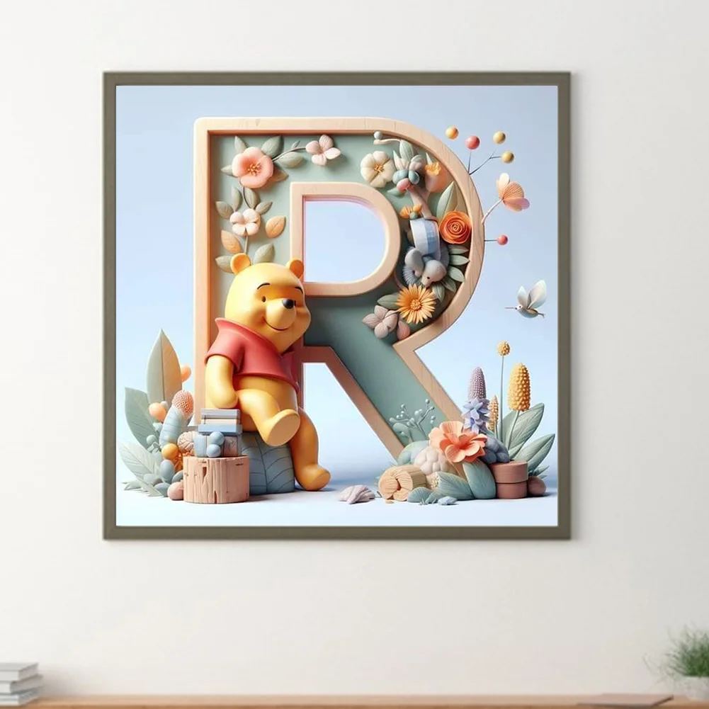 Full Round Diamond Painting 30*30cm - Winnie The Pooh'S 26 Letters R