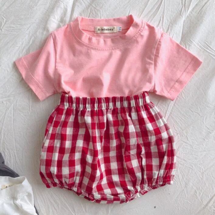 New 2020 Summer Baby Clothing Set Paid Vest Tops and Bloomers 2pcs 0-3Yrs Baby Girls Clothes