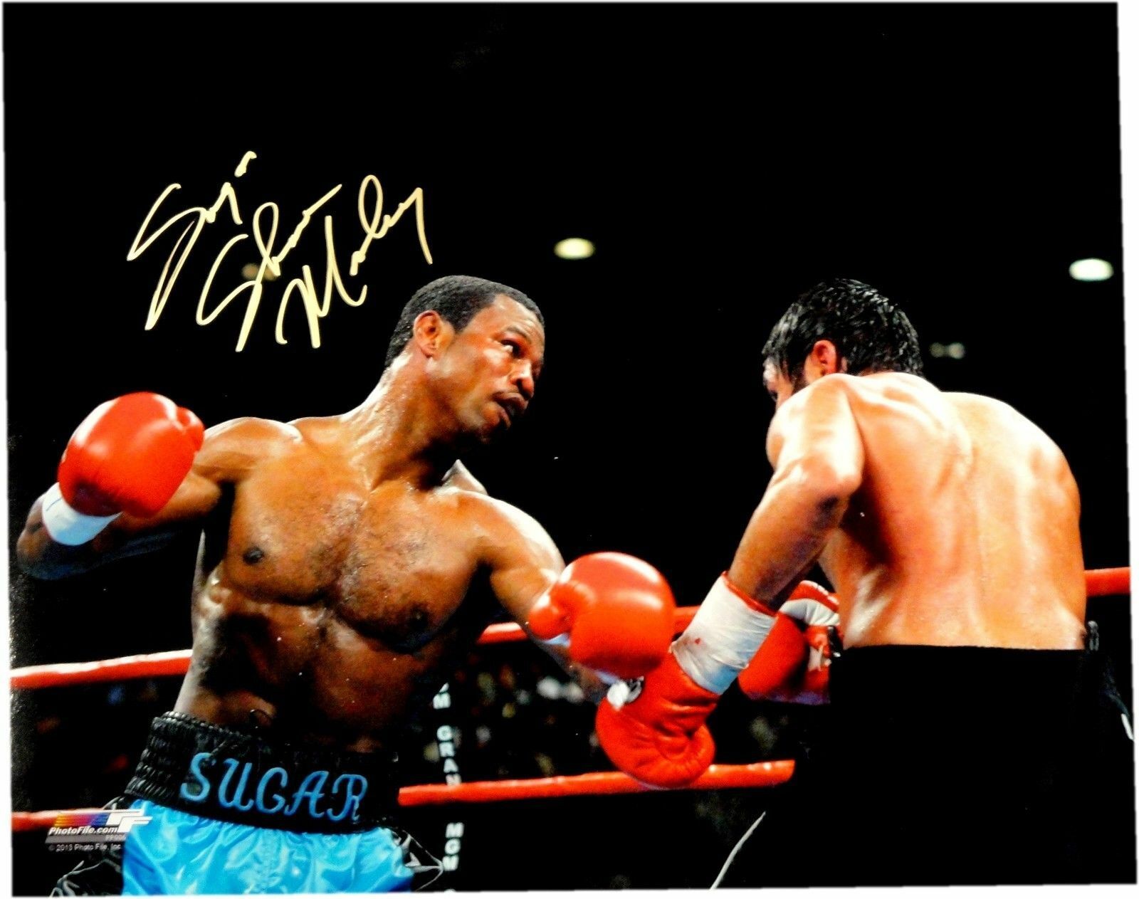 Sugar Shane Mosley Signed Autograph 16x20 Photo Poster painting Winding up to Punch Gold Ink