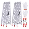 [US Local Warehouse] 2PCS 7.3ft Aluminum Motorcycle Ramp for Pickup Trucks ATVs Lawn Mowers Folding Dirt Bike Loading Ramp with Load Straps Truck Ramps