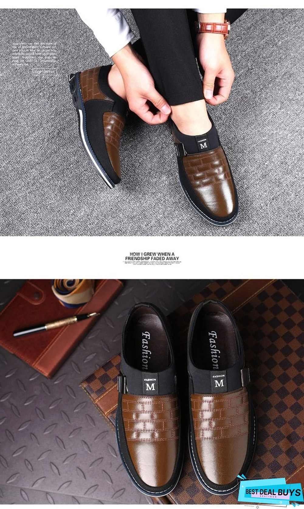 Leather Men Casual Shoes Mens Loafers Moccasins Breathable Slip On Black Driving Shoes
