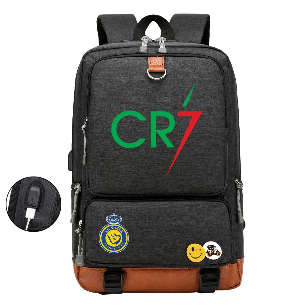 Buzzdaisy Get Sports-Ready with Cristiano Ronaldo Printed Multi-Storage Backpack w/ USB and Laptop Space