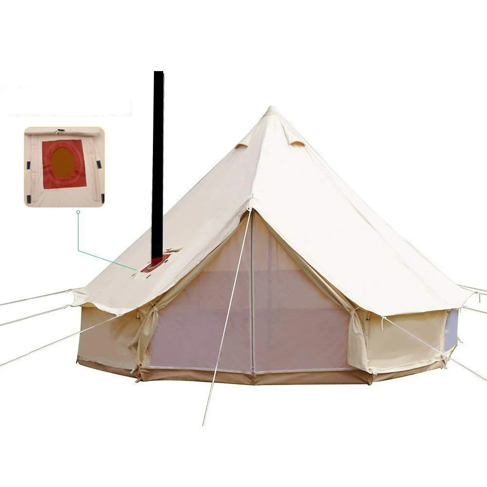  4 Season Large Waterproof Cotton Canvas Bell Tent