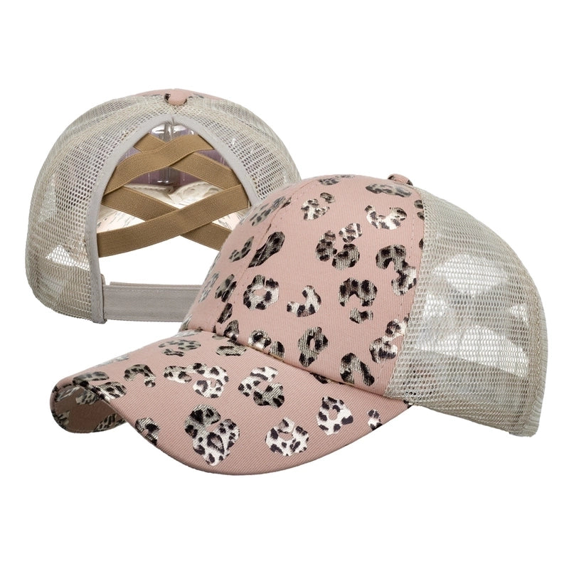 Women’s Fashion Color Block Flower Leopard Baseball Cap