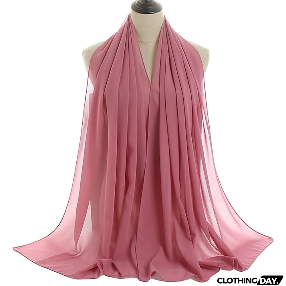 180*75cm Muslim Fashion Chiffon Hijab Scarf Women Scarves Long Shawl Islamic Hijabs Simple Head Scarf Solid Wrap Turban