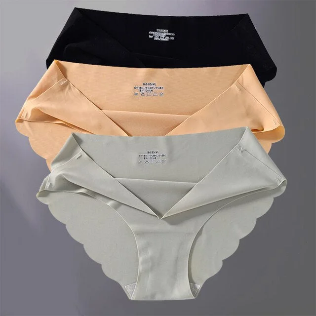 3PCS/Set Women Panties Sexy Seamless Underwear Pantys Lingerie for Female Underpants Soft Solid Color Low-Rise Briefs Intimates