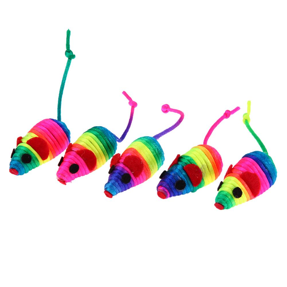

5pcs Colorful False Mouse Pet Cat Toys Squeaker Sound Toy Mini Playing Toy, 501 Original