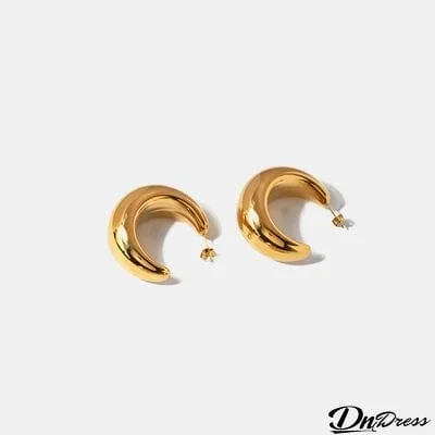 18K Gold-Plated Moon Crescent Earrings