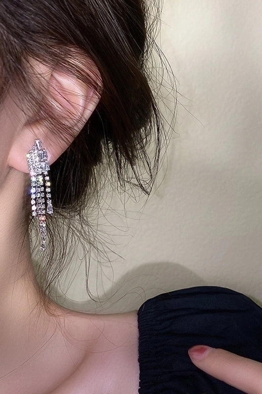 1 Pair Minimalist Butterfly Inlay Copper Zircon Drop Earrings