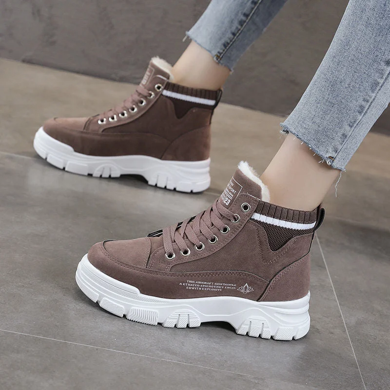 Ladies Casual Shoes Lace-up Fashion Sneakers Platform Snow Boots Winter Women Boots Warm Plush Women's Shoes  Zapatos De Mujer
