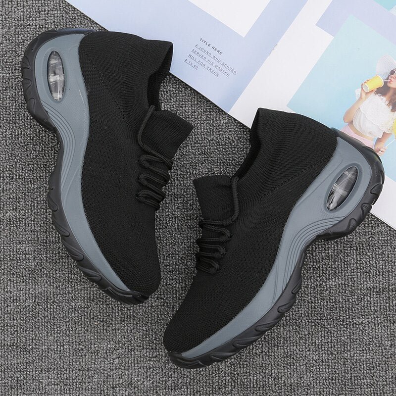 Women Platform Sneakers Flats 2021 Breathable Casual Shoes Flats  Wedges Sneakers for Women Mesh Sock Shoes Zapatos De Mujer