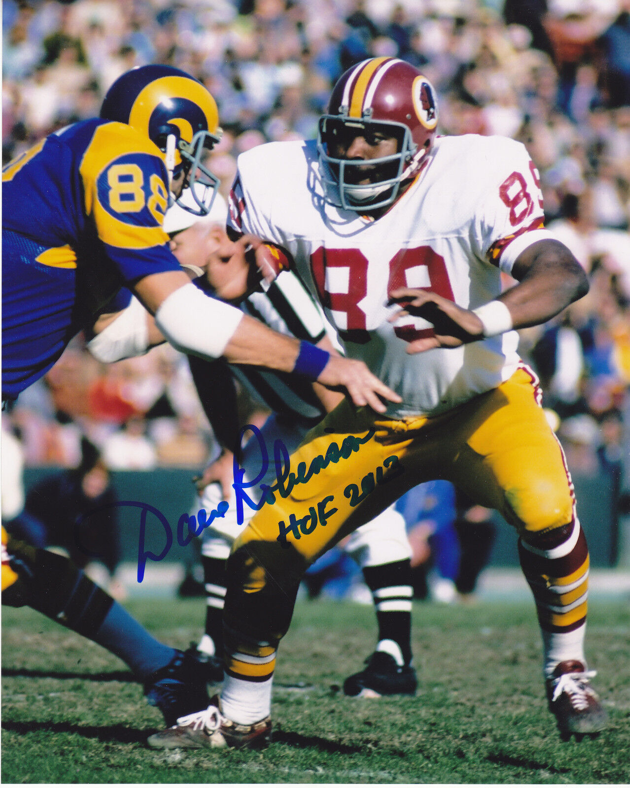 DAVE ROBNSON WASHINGTON REDSKINS HOF 2013 ACTION SIGNED 8x10