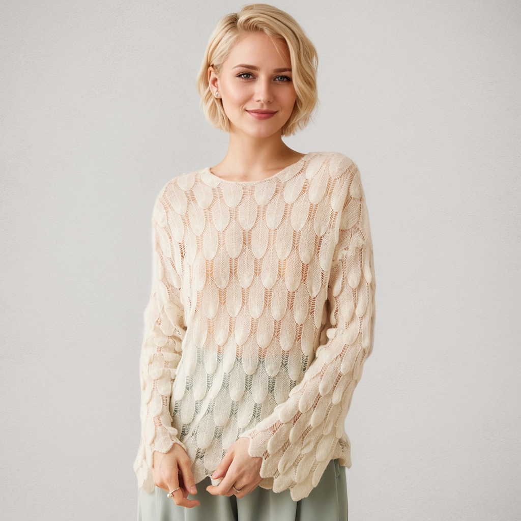 Feather-like Women's Cashmere Sweater REAL SILK LIFE