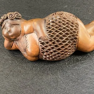 pornhint Pornhint Zapotec Barro Negro Beautiful Fat Lady - Oaxacan Black Clay - Sexy BBW Pottery - Ceramic Gordita Apron Belly - Fat Positive  Chip on Bottom