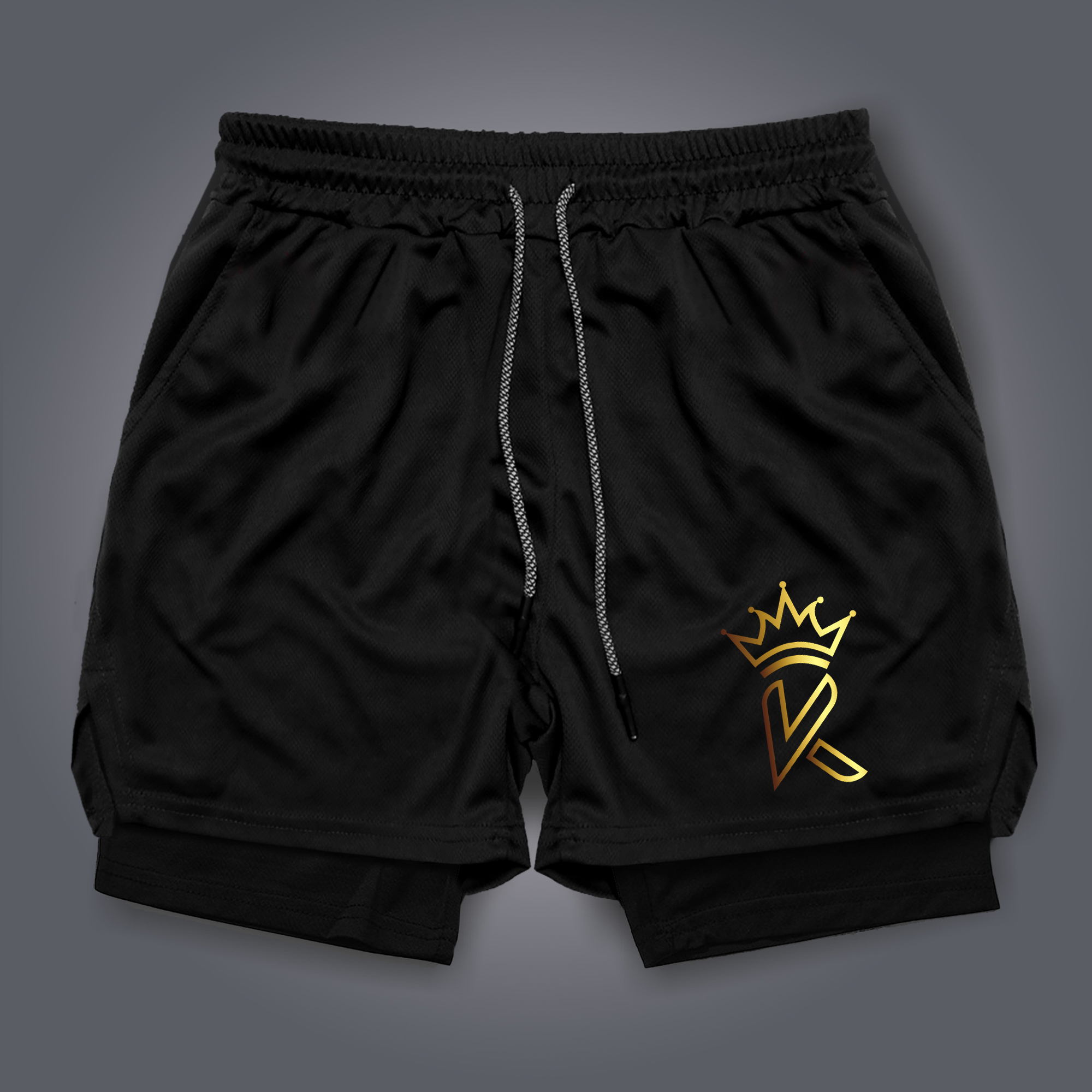 Men's And Women's Casual King Print Double Mesh Shorts T-shirt Fitness Shorts