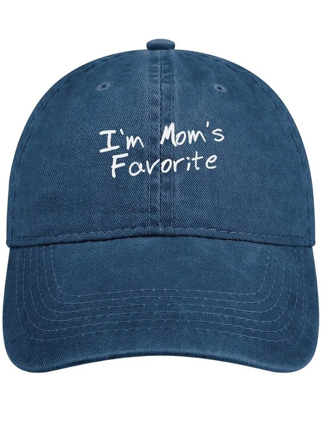 Men's I'm Mom's Favorite Funny Graphic Printing Regular Fit Adjustable Denim Hat socialshop
