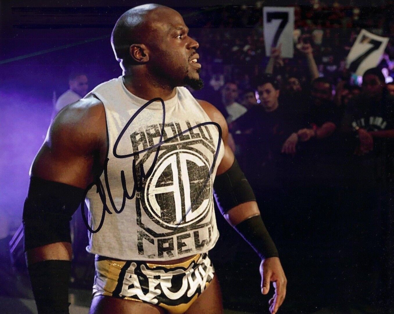 Apollo Crews Signed 10X8 Photo Poster painting WWE WWF UFC Genuine Signature AFTAL COA (7043)