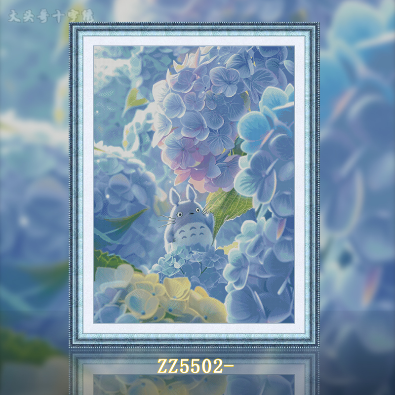 [ZZ5502-Hydrangea Totoro]  Painting Fairy Cross Stitch
