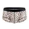 Men's Ultra-thin Mesh Ice Silk Sexy Leopard Print Boxer Briefs
