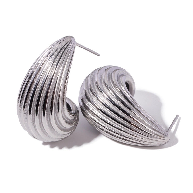 1 Pair Lady Water Droplets Plating Inlay Stainless Steel Artificial Diamond 18K Gold Plated Ear Studs